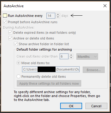 outlook mac auto archive